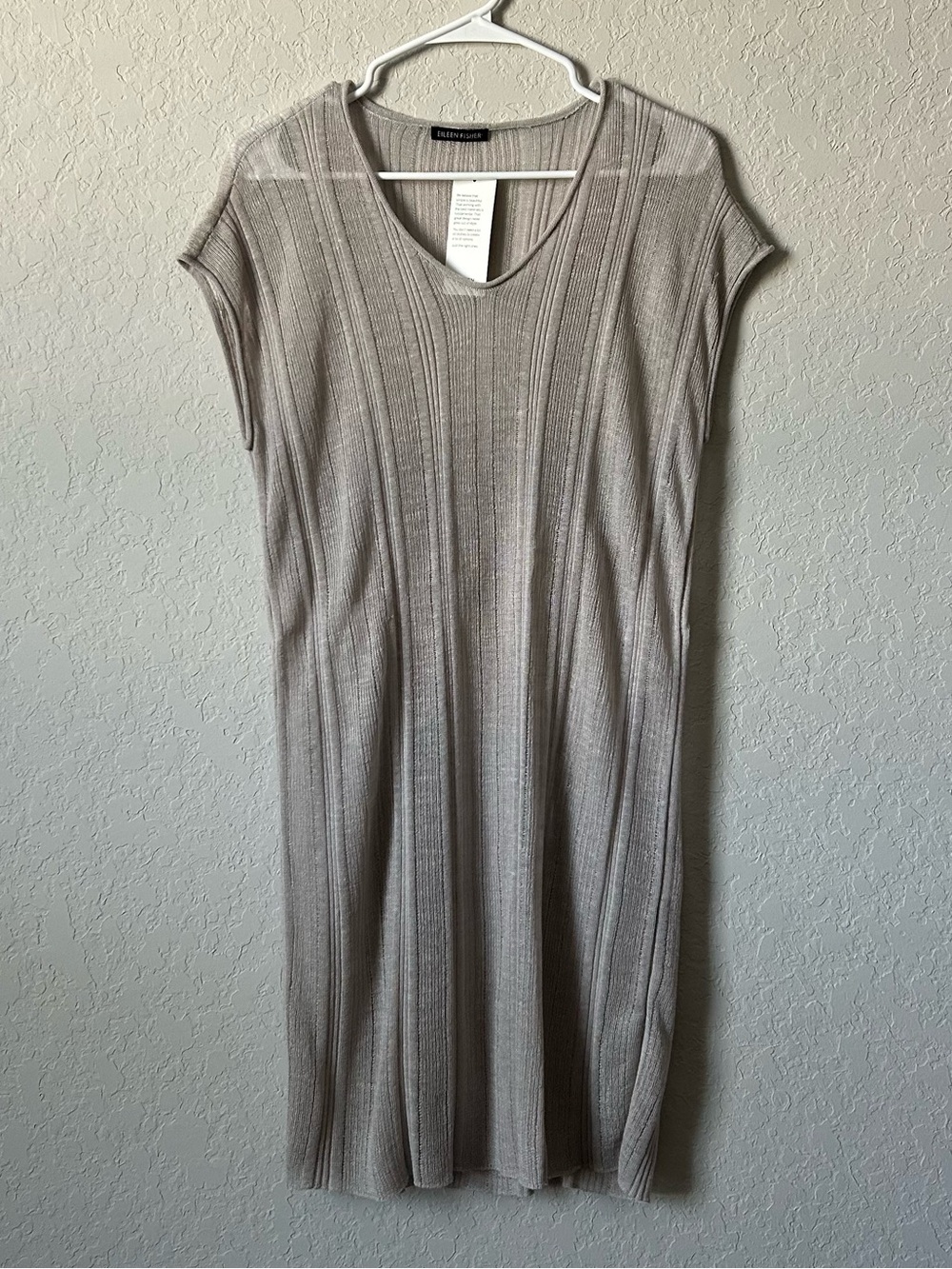 Eileen Fisher Tencel / Linen Ribbed V-Neck Dress